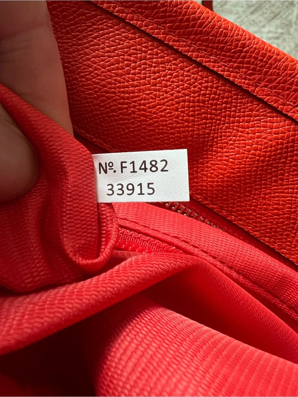 Coach Red Leather Tote with Luggage Tag and Logo Plaque